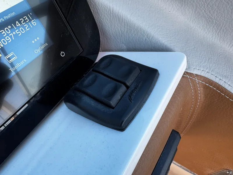 Slide: The Image of Control panel and display in 2025 Regal LS6 boat cockpit. - 41