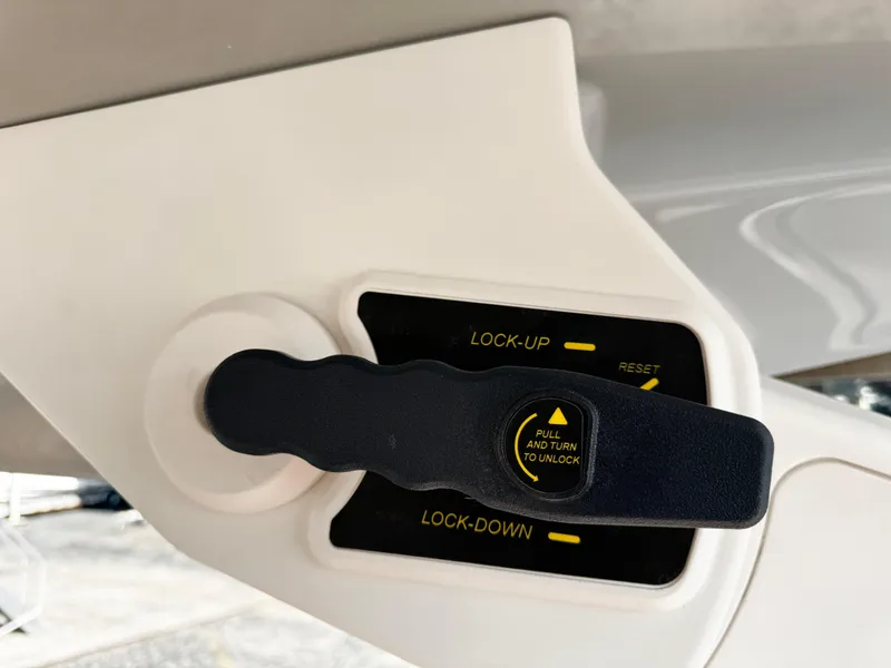 Slide: The Image of 2025 Regal LS6 lock mechanism with lock-up and lock-down options. - 44