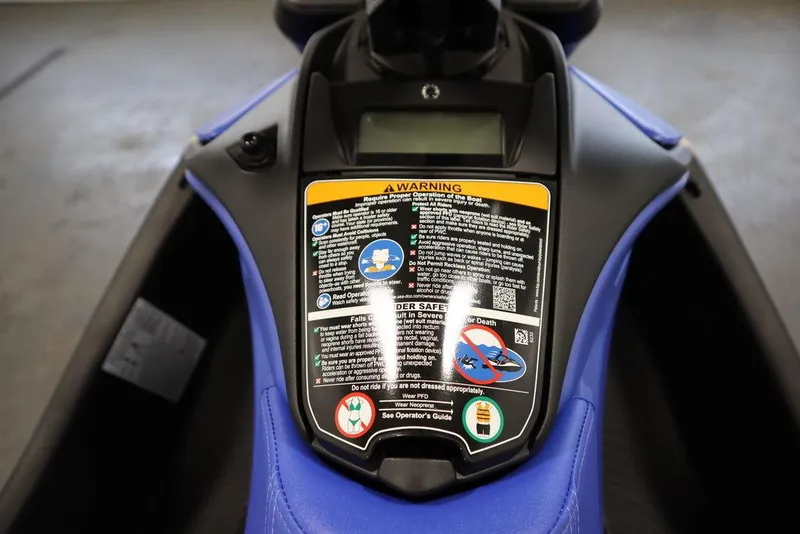 Slide: The Image of 2025 Sea-Doo Spark Trixx dashboard with safety warnings and controls. - 3