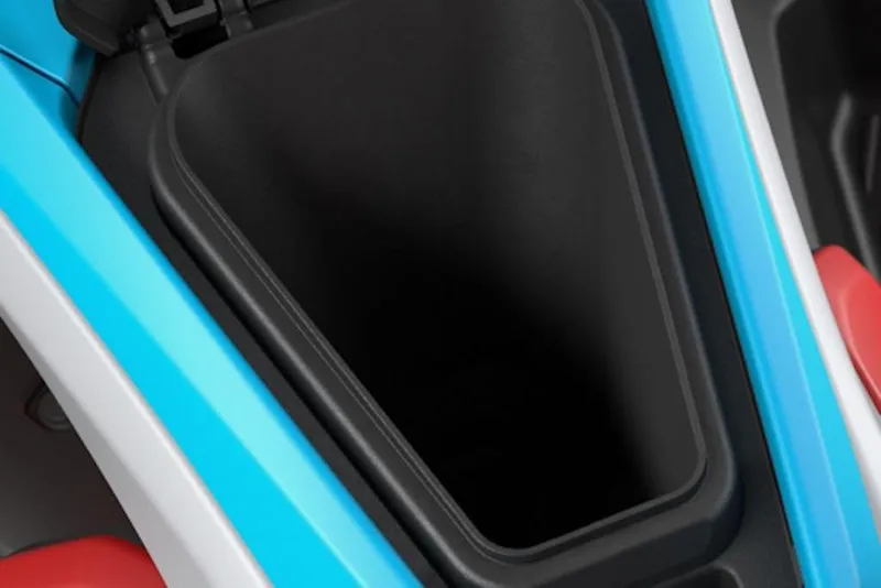 Slide: The Image of 2025 Yamaha WaveRunner JetBlaster DLX 2-Up storage compartment, blue and red accents. - 22