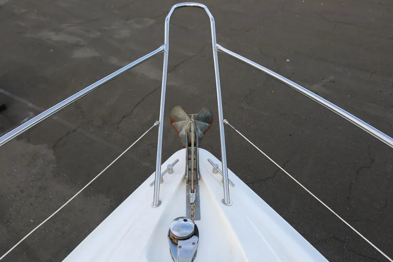 Slide: The Image of Bow of 1998 Sunseeker Camargue 44 yacht with anchor and railing. - 22
