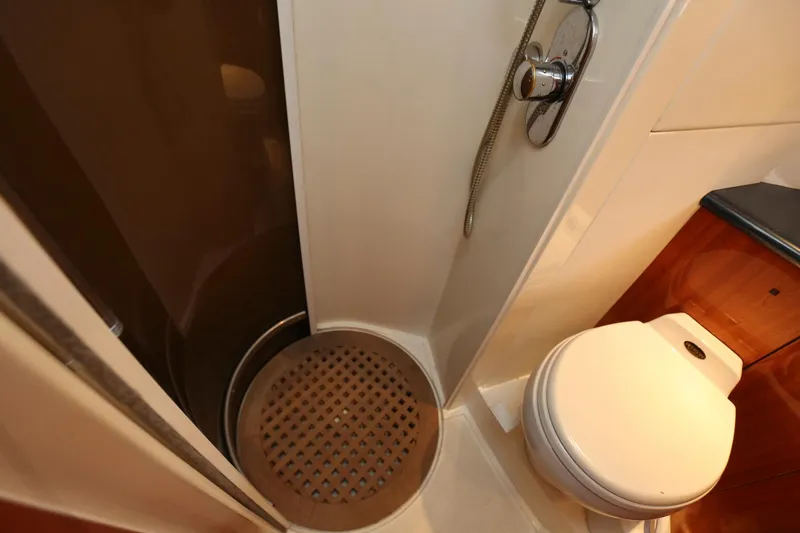 Slide: The Image of Sunseeker Camargue 44 bathroom with shower and toilet, 1998 model. - 41