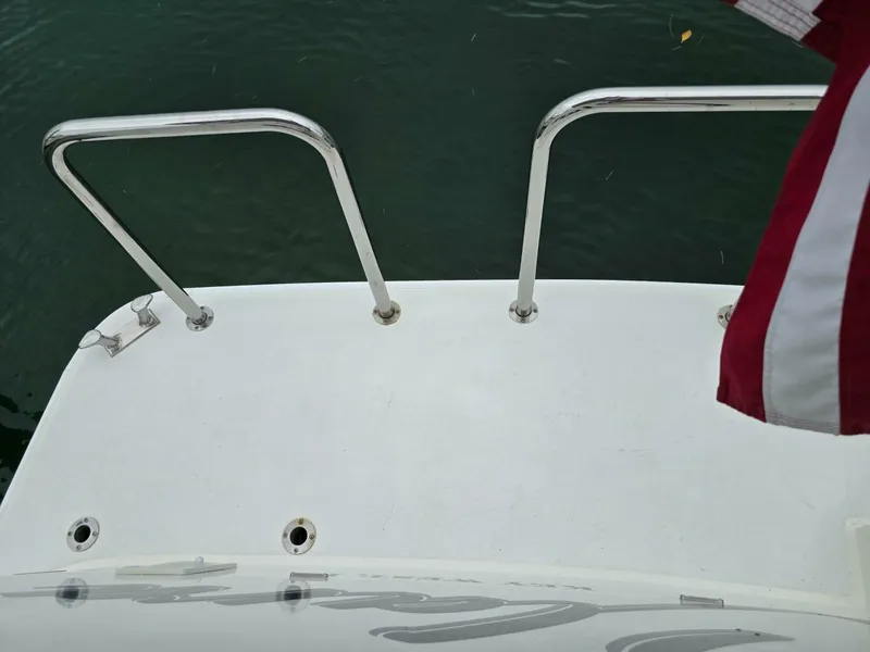Slide: The Image of Ocean Alexander Classico 2010 yacht deck with railing and water view. - 41