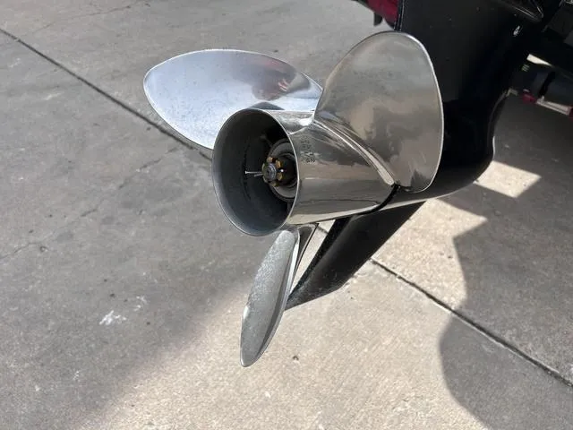 Slide: The Image of 2018 Skeeter ZX250 boat propeller on concrete surface. - 11