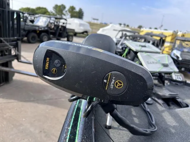 Slide: The Image of Close-up of a 2018 Skeeter ZX250 boat's trolling motor control panel. - 27