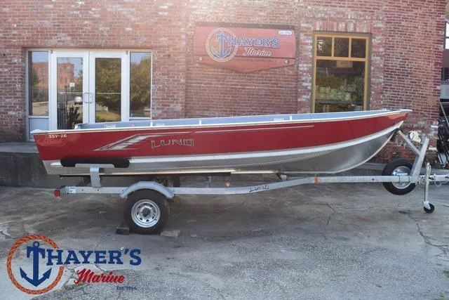 Slide: The Image of 2025 Lund SSV-16 Tiller boat on trailer at Thayer's Marine. - 22