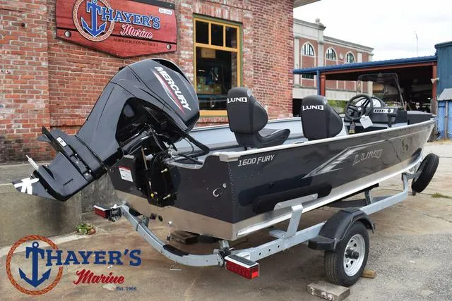Slide: The Image of 2025 Lund 1600 Fury SS boat with Mercury engine at Thayer's Marine. - 32