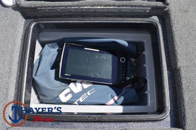 Slide: The Image of Humminbird fish finder in Triton 189 TRX storage compartment, 2015 model. - 34