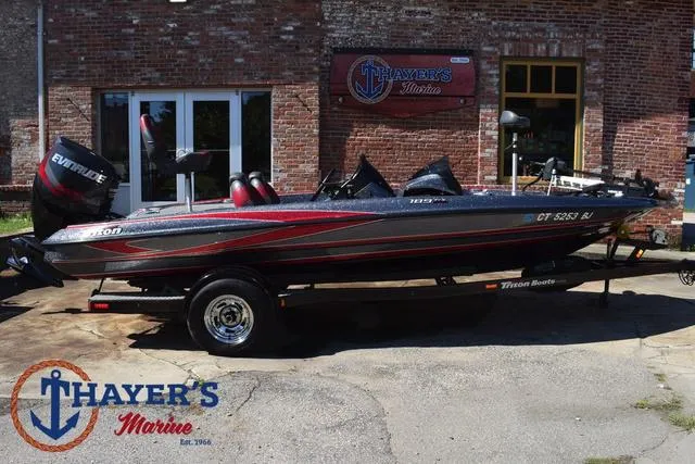 Slide: The Image of 2015 Triton 189 TRX boat at Thayer's Marine dealership. - 45