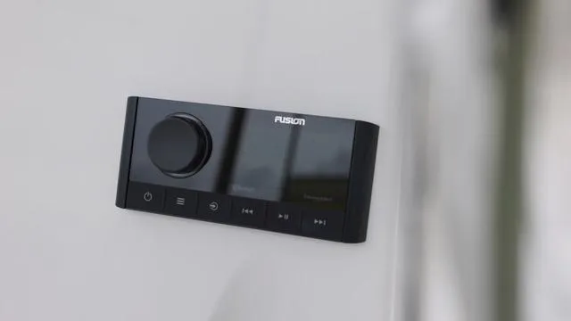 Slide: The Image of Fusion audio control panel on 2025 Key West 203 FS boat. - 12