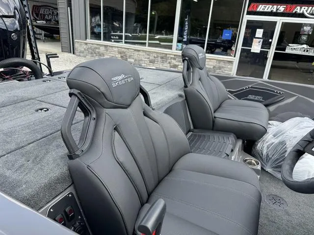 Slide: The Image of 2025 Skeeter ZXR21 boat interior with sleek, modern seating design. - 6