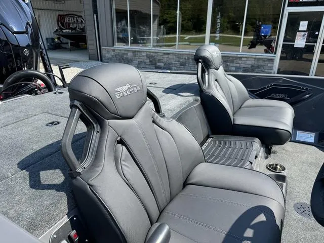 Slide: The Image of 2025 Skeeter ZXR 20 boat interior with sleek, modern seating design. - 7