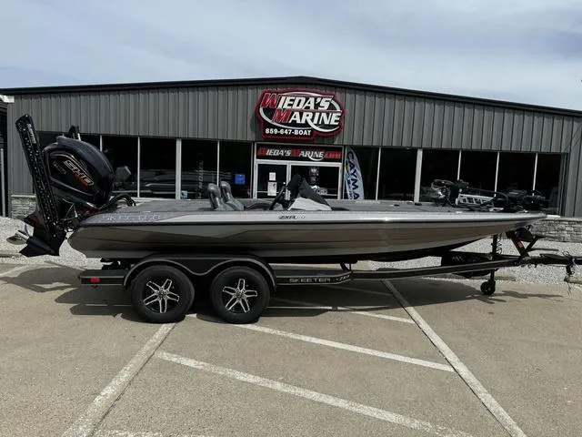 Slide: The Image of 2025 Skeeter ZXR20 boat parked outside Wieda's Marine dealership. - 1