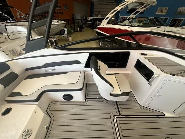 Slide: The Image of 2024 Yamaha Boats 195S interior with sleek seating and modern design. - 4