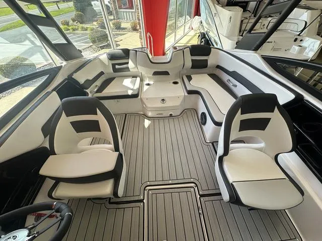 Slide: The Image of 2024 Yamaha Boats 195S interior with sleek seating and modern design. - 8