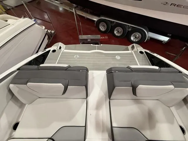 Slide: The Image of 2025 Yamaha Boats AR250 interior with sleek seating and modern design. - 5