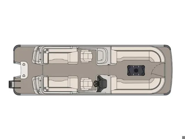Slide: The Image of Top view layout of 2018 Avalon Excalibur Quad Lounge Windshield 27' boat. - 23