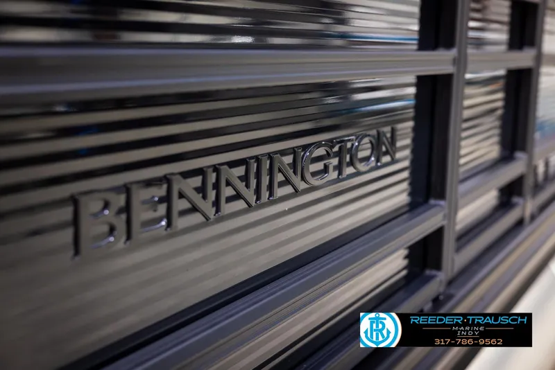 Slide: The Image of 2025 Bennington 21 SL boat detail with Reeder-Trausch logo. - 43