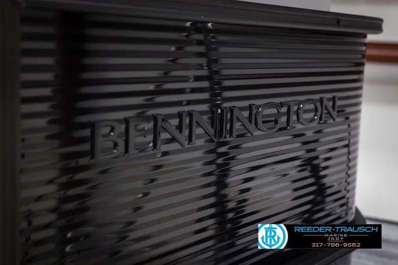 Slide: The Image of Close-up of 2025 Bennington 21 SL boat with embossed logo. - 44