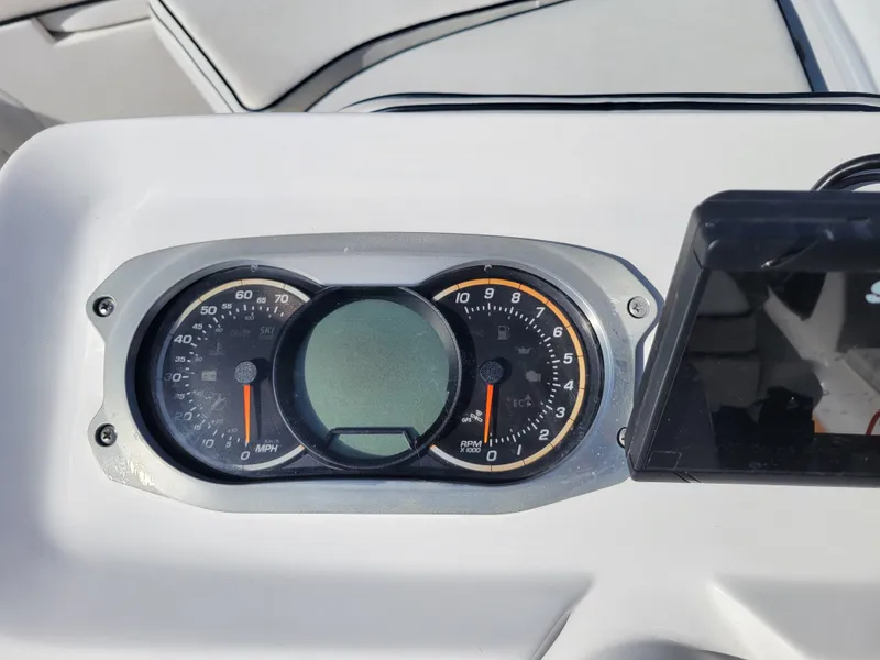 Slide: The Image of Dashboard of 2021 AB Inflatables ABJET 430XP with speedometer and tachometer. - 23