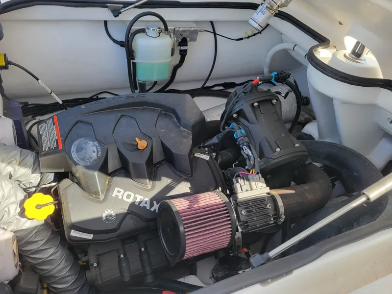 Slide: The Image of Engine compartment of 2021 AB Inflatables ABJET 430XP with Rotax engine. - 32