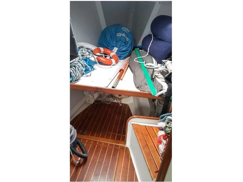 Slide: The Image of Interior of 1991 Concordia Taylor 42 sailboat with ropes and life preserver. - 24