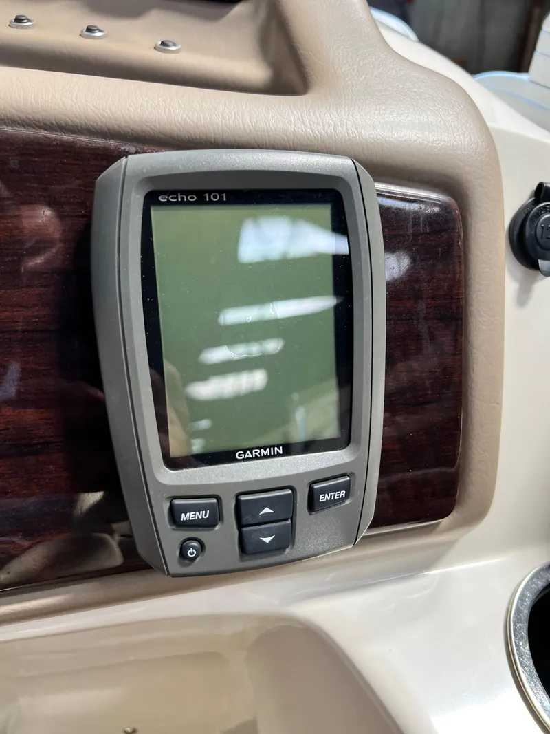 Slide: The Image of Garmin Echo 101 fishfinder on 2014 Bennington 2250 GSR boat dashboard. - 13