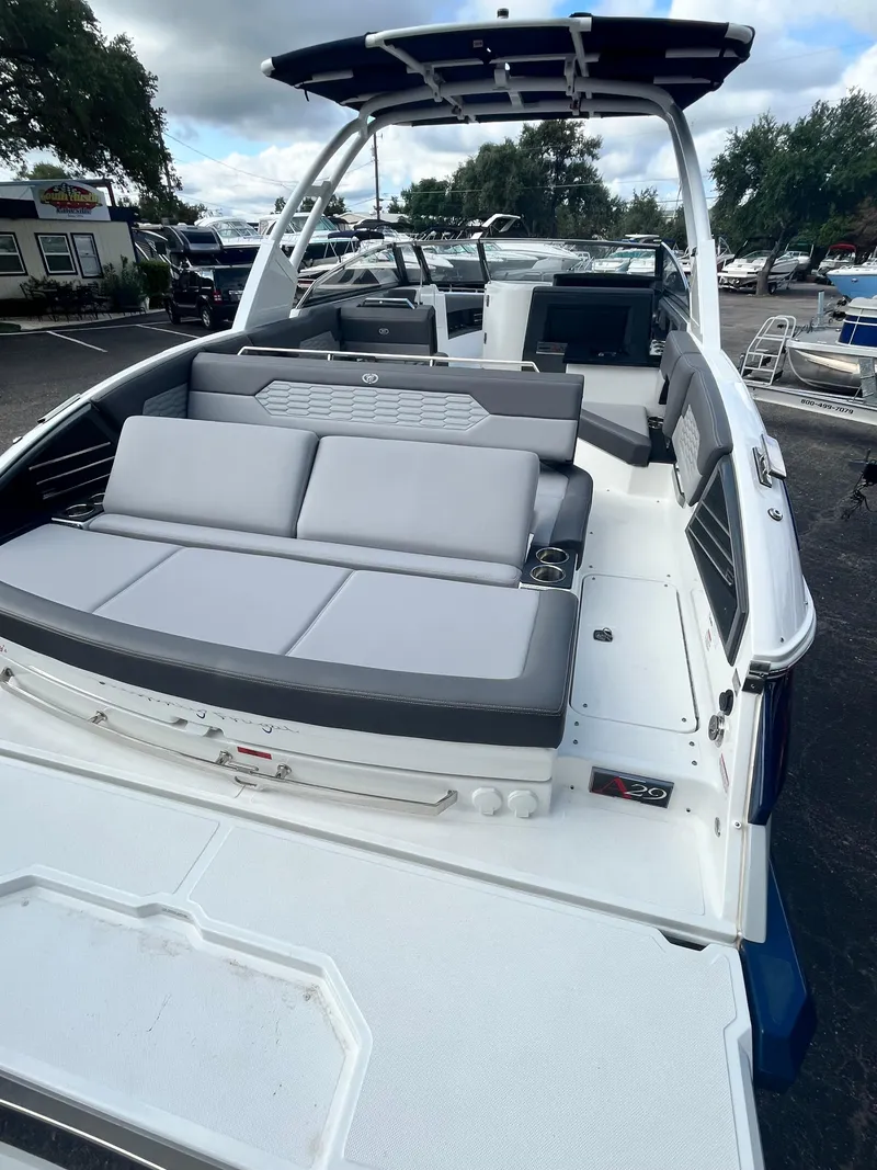 Slide: The Image of 2022 Cobalt A29 boat with spacious seating and sleek design. - 9