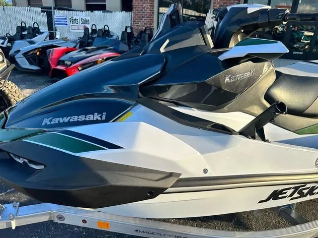 Slide: The Image of 2025 Kawasaki Jet Ski Ultra 160, sleek design, side view, white and black color scheme. - 3