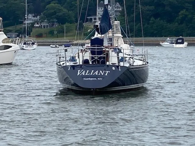 Slide: The Image of Sailboat "Valiant" in harbor, C&C 41 model, 1988, Northport, NY. - 6
