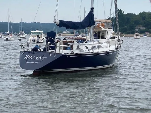 Slide: The Image of Sailboat "Valiant" on water, C&C 41 model, 1988, Northport, NY. - 9