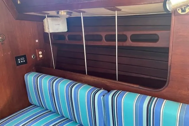 Slide: The Image of Starboard settee showing SS chainplates - 19