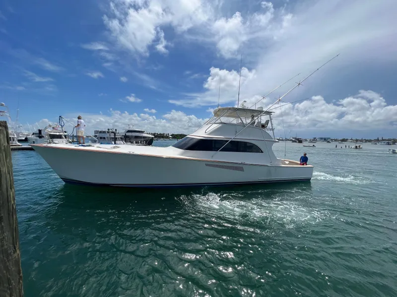 Slide: The Image of 1999 Hines-Farley Sportfisherman yacht cruising on a sunny day. - 3