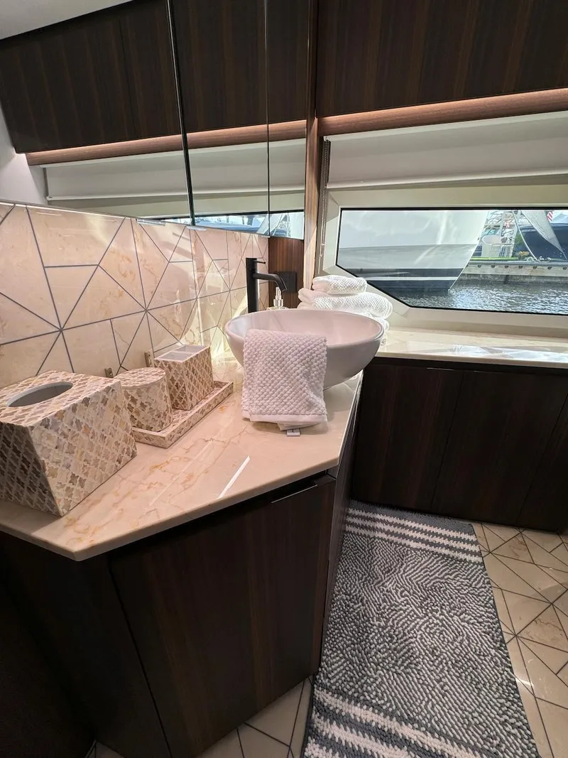 Slide: The Image of Luxurious bathroom interior of 2024 Aicon 66 Vivere yacht with modern fixtures. - 37
