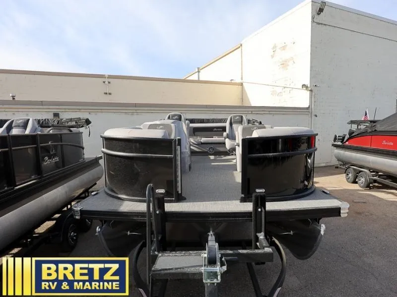 Slide: The Image of 2025 Aria Ultra-Lounge A22UC pontoon boat at Bretz RV & Marine dealership. - 3