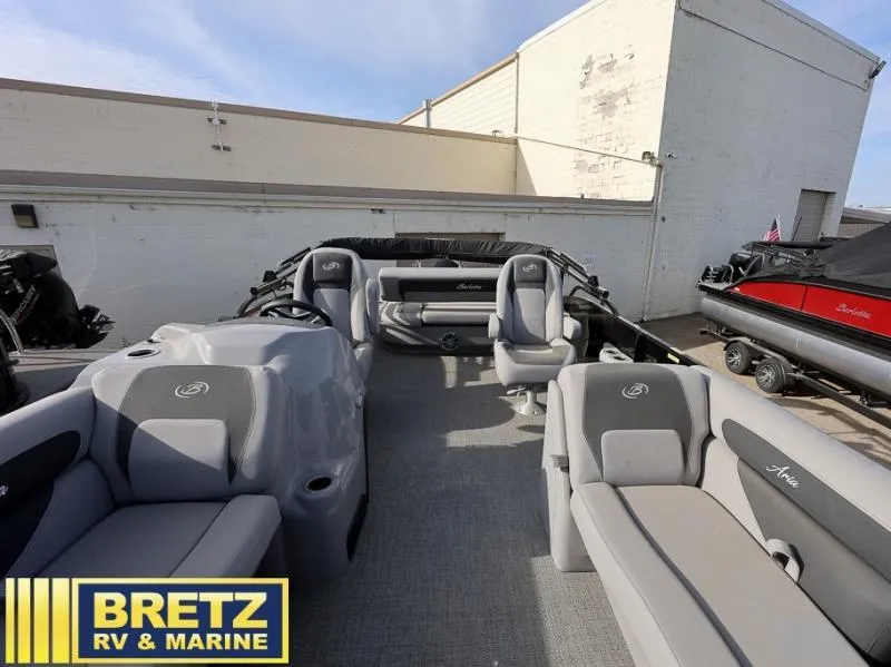 Slide: The Image of 2025 Aria Ultra-Lounge A22UC pontoon boat interior at Bretz RV & Marine. - 7