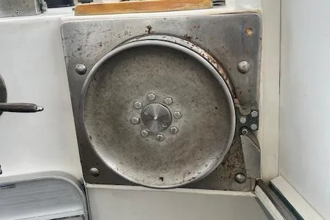 Slide: The Image of 1972 REPCO Buxton Downeast Hardtop Cruiser steering wheel, metal, vintage design. - 25