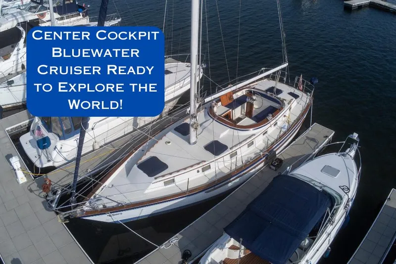 The Image of 1981 Endeavour 40 sailboat docked, center cockpit, ready for bluewater cruising adventures. - 0