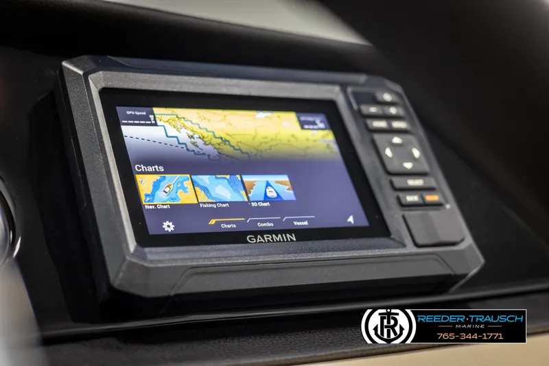 Slide: The Image of Garmin navigation display in 2025 Bennington 188 SSSE boat dashboard. - 32