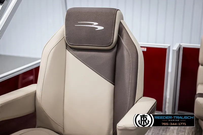 Slide: The Image of 2025 Bennington 188 SSSE boat seat with beige and brown upholstery. - 34