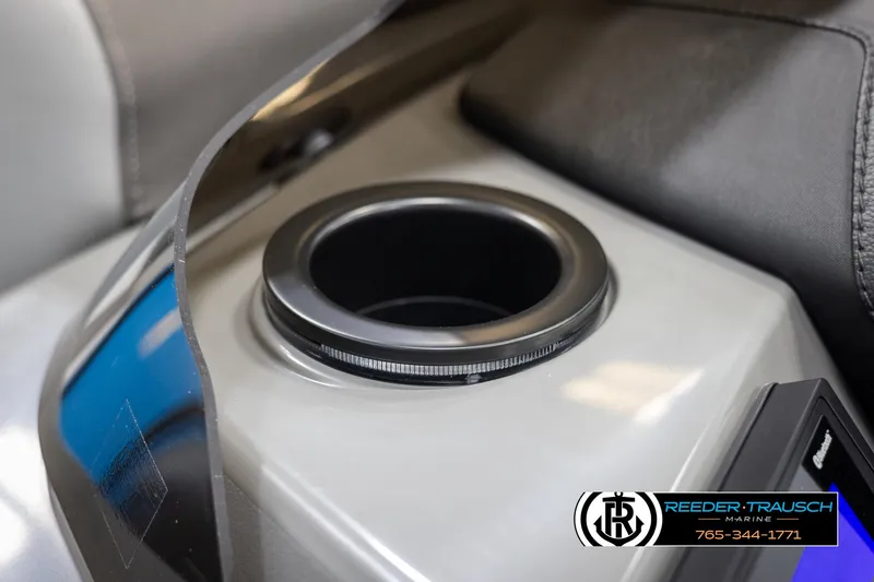 Slide: The Image of 2025 Bennington 23 SSBSE boat cup holder detail with sleek design. - 37