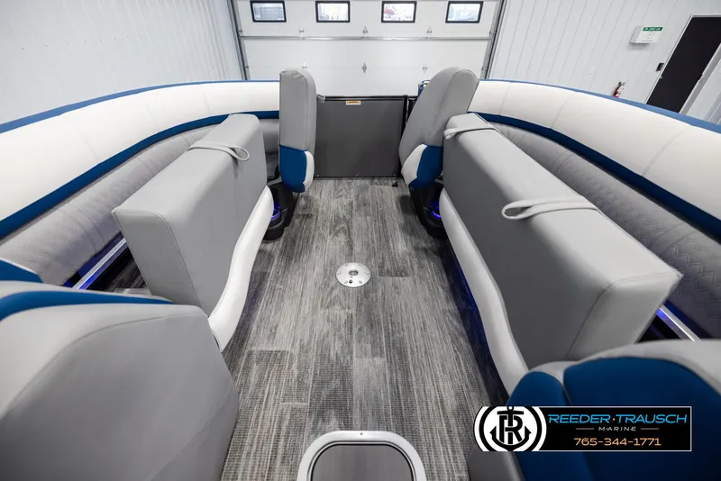 Slide: The Image of 2025 Avalon Catalina QLS interior with gray seating and modern design. - 19