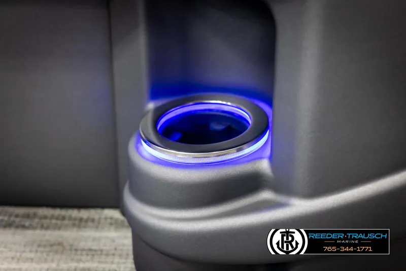 Slide: The Image of Illuminated cup holder in 2025 Avalon Catalina QLS boat interior. - 36