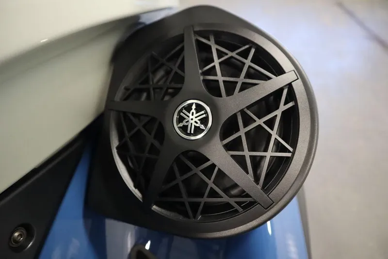 Slide: The Image of 2025 Yamaha WaveRunner FX Limited SVHO speaker detail, showcasing sleek design and logo. - 18