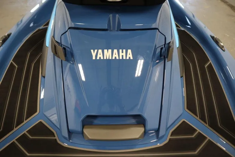 Slide: The Image of 2025 Yamaha WaveRunner FX Limited SVHO, blue with sleek design and Yamaha branding. - 23
