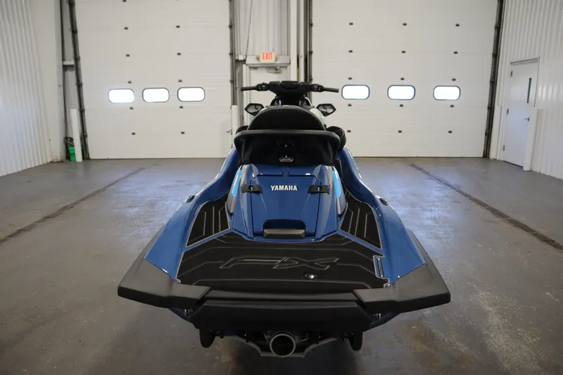 Slide: The Image of 2025 Yamaha WaveRunner FX Limited SVHO in a garage, front view. - 3