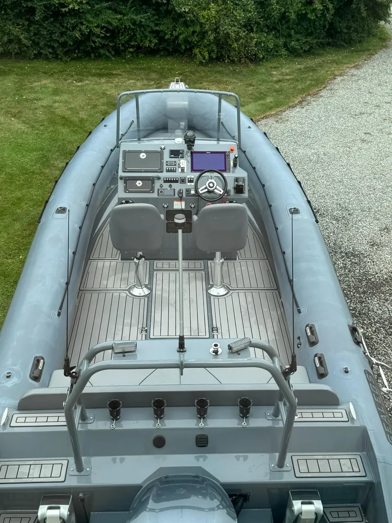 Slide: The Image of 2019 Sealegs 9M Hydrosol boat, gray interior, steering console. - 17