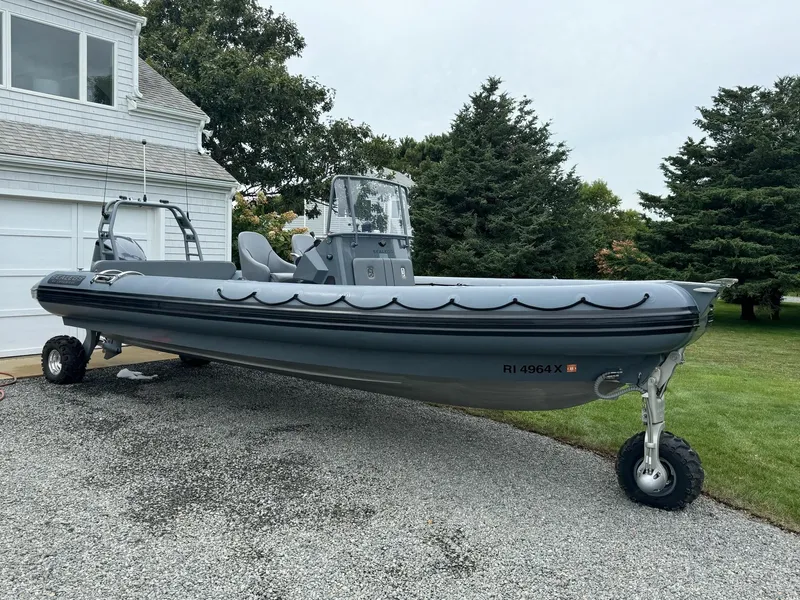Slide: The Image of 2019 Sealegs 9M Hydrosol amphibious boat on gravel driveway. - 18