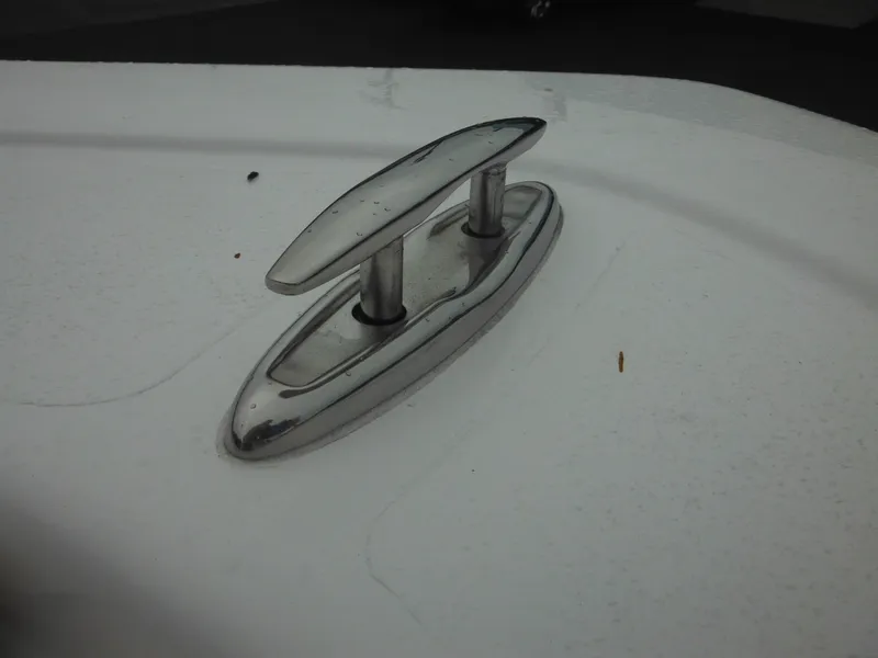 Slide: The Image of Stainless steel cleat on 2025 Tidewater 198 CC Adventure boat deck. - 19