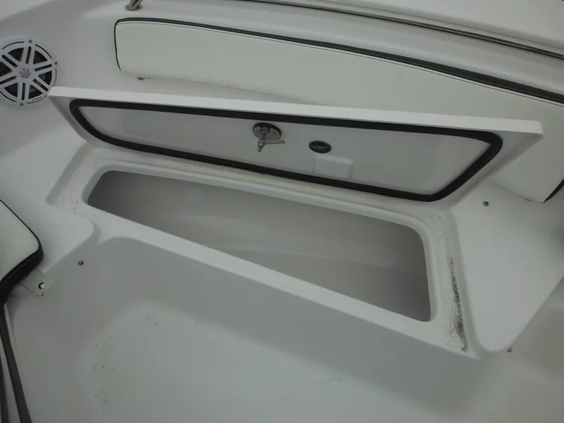 Slide: The Image of Open storage compartment on 2025 Tidewater 198 CC Adventure boat. - 27